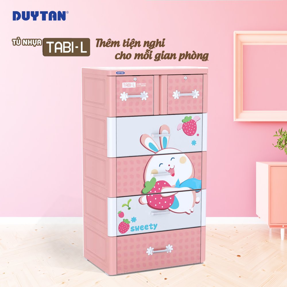 HOẢ TỐC 1H Tủ nhựa duy tân TABI-L 5 Tầng 6 Ngăn- HỒNG THỎ