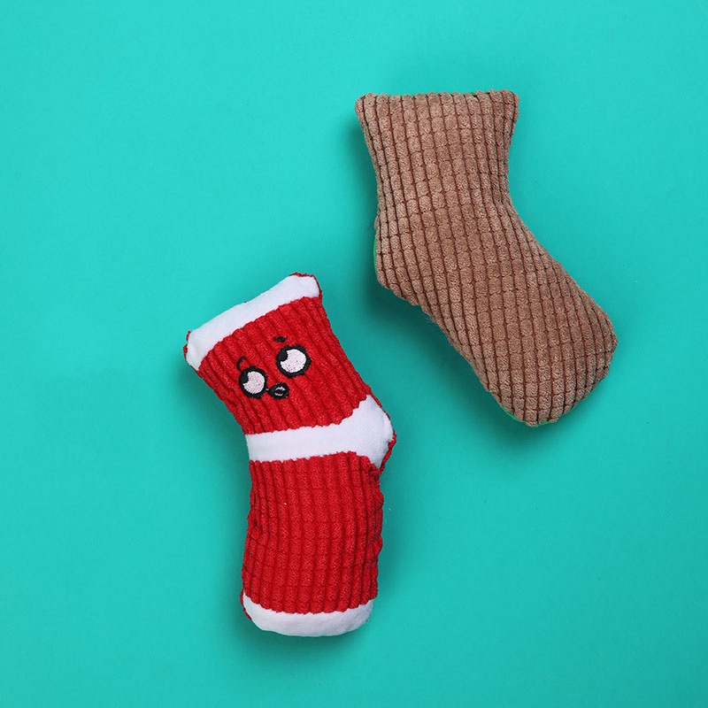 Đồ Chơi Mài Răng Hình Đôi Tất Hoạt Hình Đáng Yêu Cho Thú Cưng