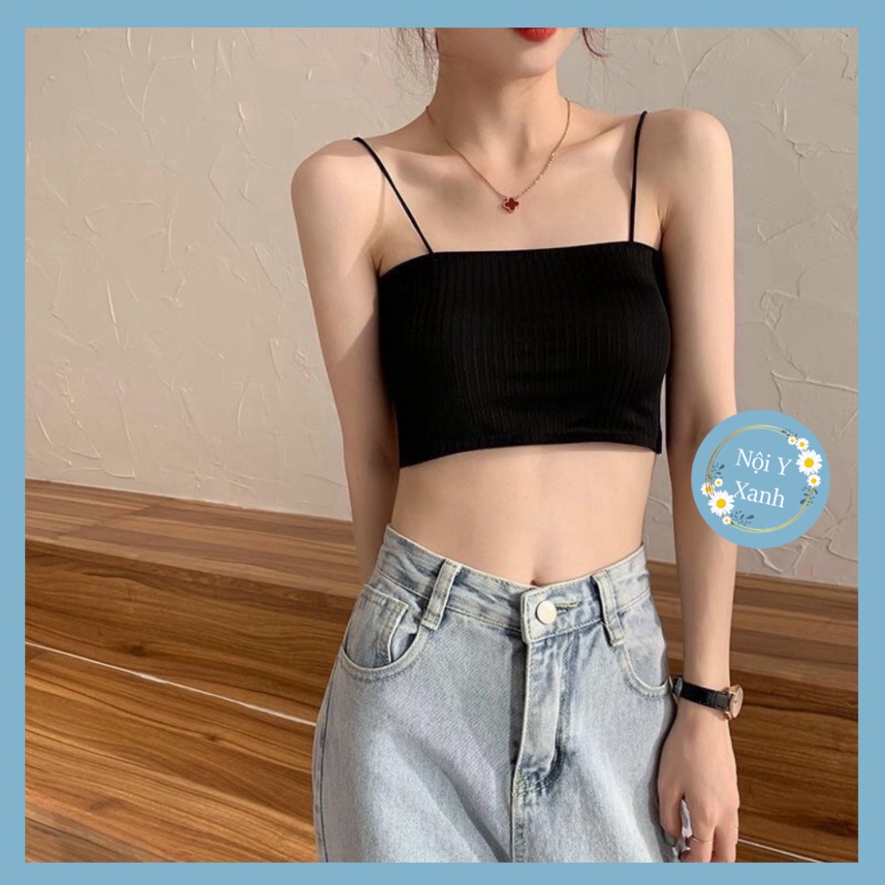 Áo Bra Nữ 2 Dây Mảnh Có Đệm Ngực Trend Mới 709 Nội Y Xanh chất thoáng mát cao cấp