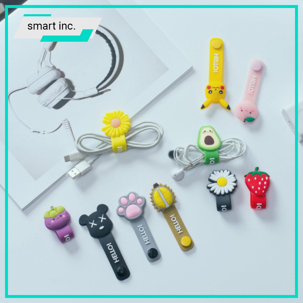 Kẹp Cuốn Quấn Thu Gọn Bảo Vệ Cáp Sạc Dây Sạc Chống Rối Cute Dây Quấn Gọn Cáp Sạc Điện Thoại Tai Nghe Dễ Thương