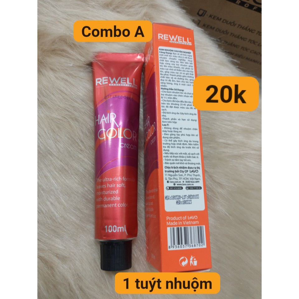 Thuốc nhuộm REWELL 100ml🍔FREESHIP🍔,lên màu tóc nhanh, giữ màu lâu phai,giàu dưỡng chất , bảo vệ màu tóc tự nhiên