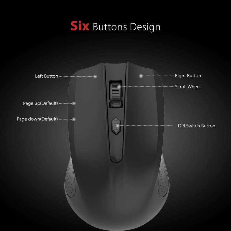Chuột không dây 2.4Ghz 1600 DPI