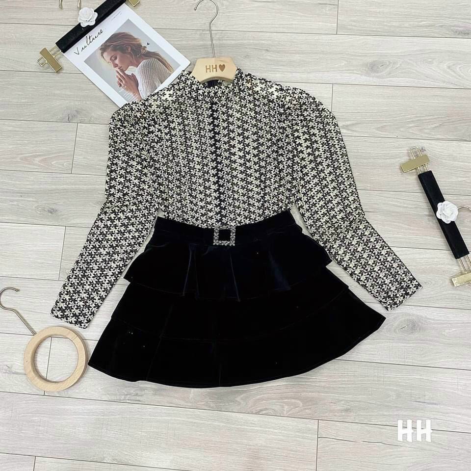 Chân Váy Nhung Tầng Siêu Hot