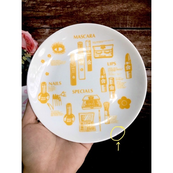 GỐM NHẬT - SET ĐĨA CHỮ VẼ SON MÔI CỰC XINH XẮN