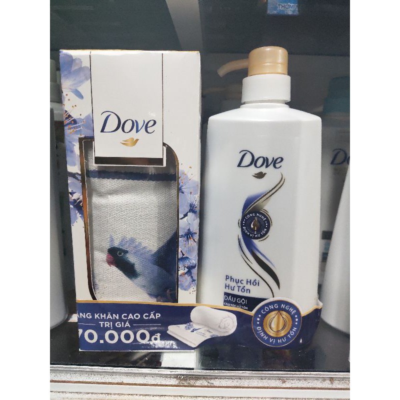 dầu gội Dove tặng khăn tắm cao cấp trị giá 70k