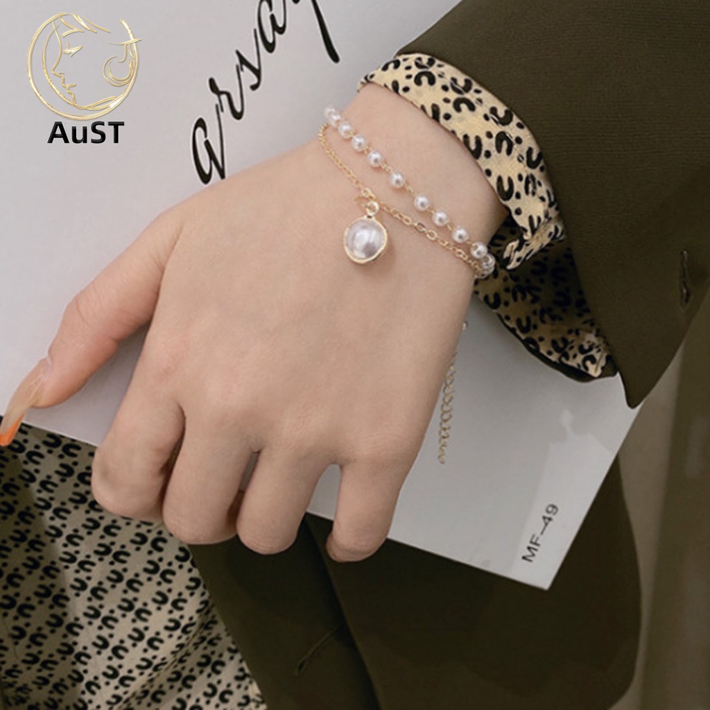 Vòng Cổ Hai Lớp Đính Ngọc Trai Nhân Tạo Thanh Lịch Dành Cho Nữ