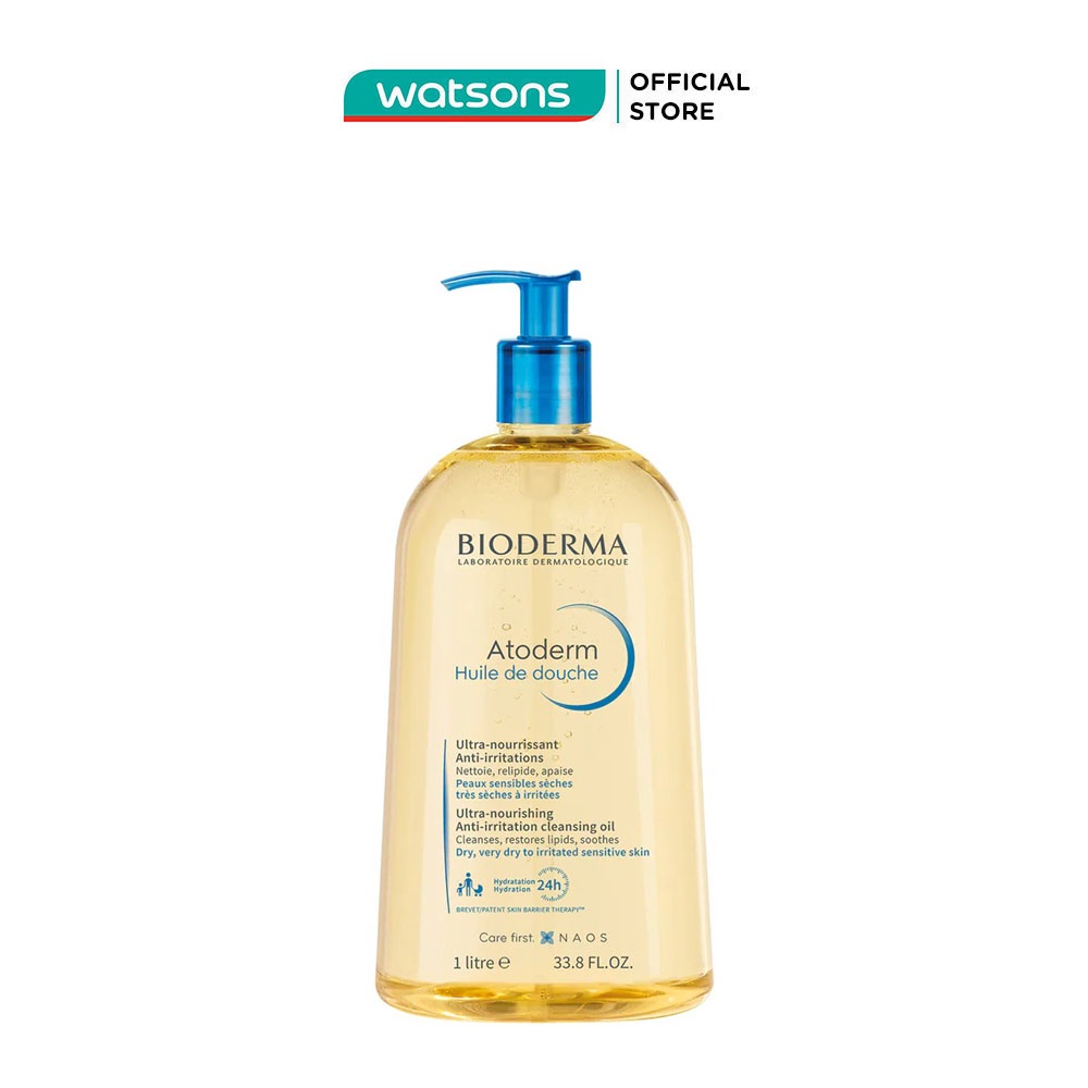 Dầu Tắm Bioderma Làm Sạch, Làm Dịu Và Dưỡng Ẩm Cho Da Khô, Da Nhạy Cảm Atoderm Huile De Douche 1L
