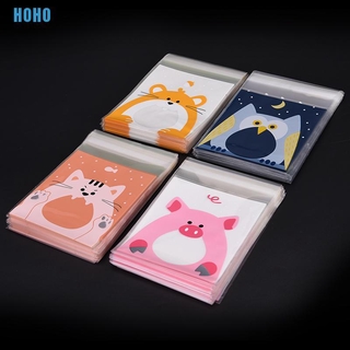 Set 100 Túi Nhựa Đựng Bánh Kẹo In Hình Động Vật Đáng Yêu