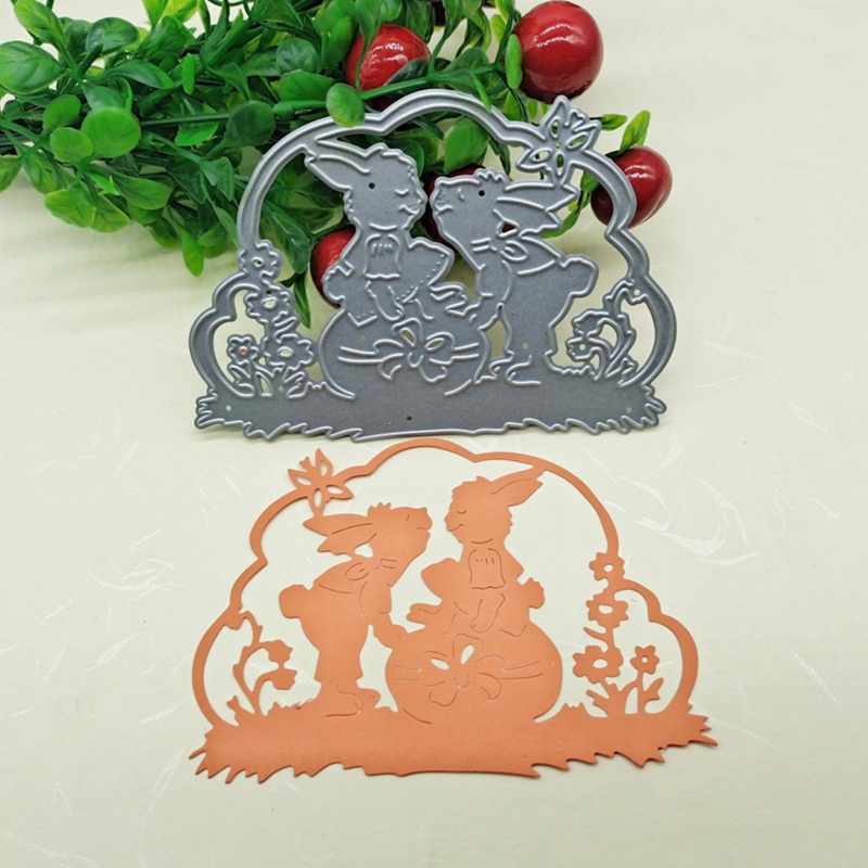 Khuôn Cắt Giấy Kim Loại Hình Thỏ Phục Sinh Xinh Xắn