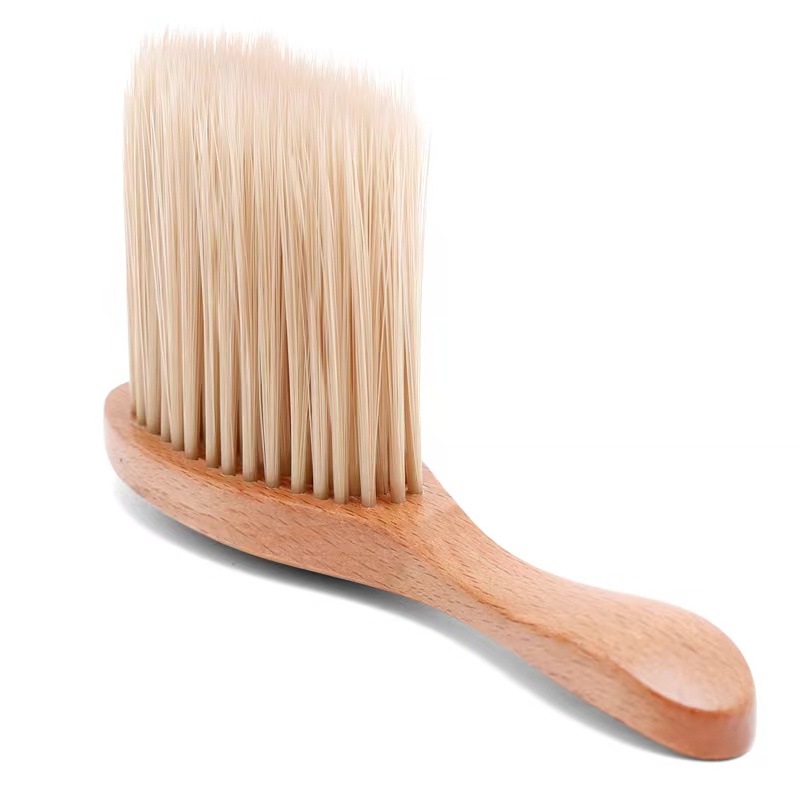 Bộ Cọ Cắt Tóc Cổ Và Cọ Mềm Cán Gỗ Chất Lượng Cao Cho Salon