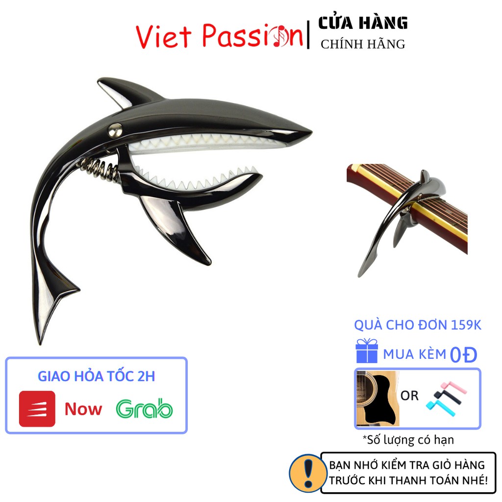 Kẹp capo guitar cá mập cao cấp nâng tông hạ tông dành cho đàn ghita acoustic, classic Viet Passion