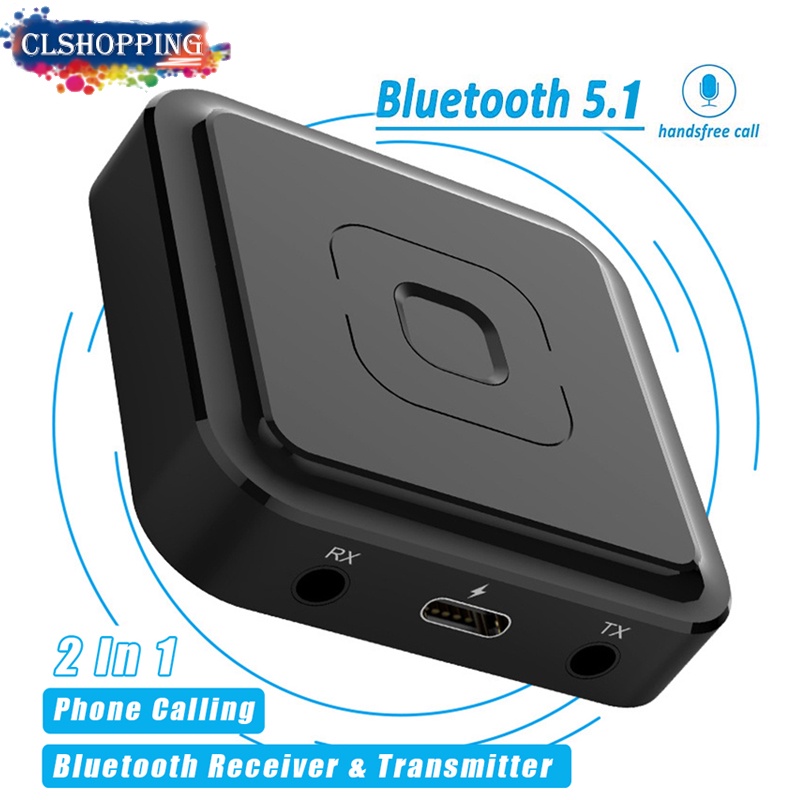 Bộ Phát Bluetooth 5.1 2 Trong 1 &amp; Bộ Thiết Bị Nhận Tín Hiệu Âm Thanh Không Dây Aux 3.5Mm Cho Loa Điện Thoại / Máy Nghe Nhạ