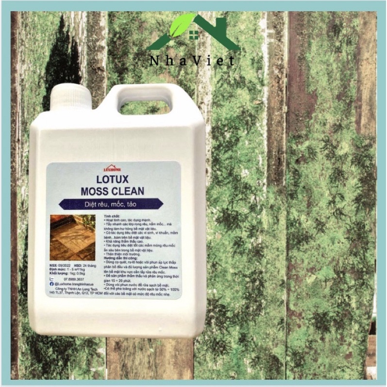Nước tẩy mốc gỗ, diệt rong rêu, nấm mốc, vi khuẩn trên đa vật liệu, dung dịch diệt tảo, vi khuẩn đa năng