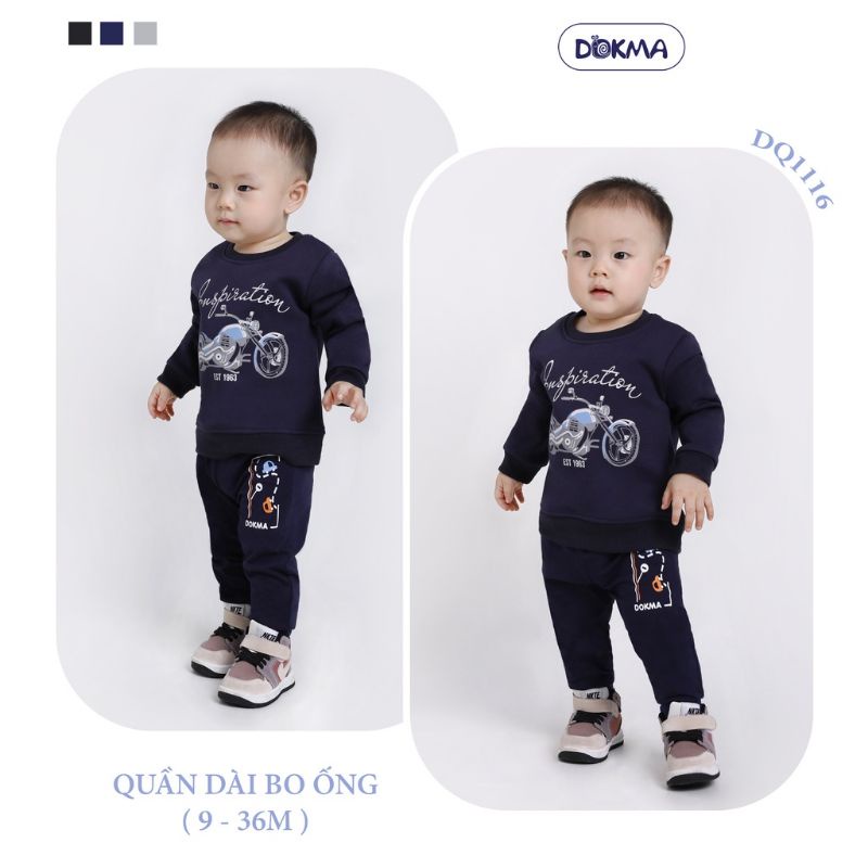 Sale size 6-9M - Quần dài bo ống mỏng Dokma 9-36M mã DQ1116