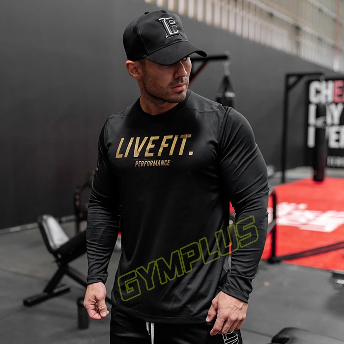 Áo dài tay gym nam Livefit Gold