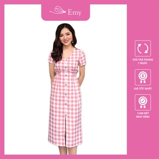 Váy body caro xẻ tà dáng dài thanh lịch Thời Trang Emy K10