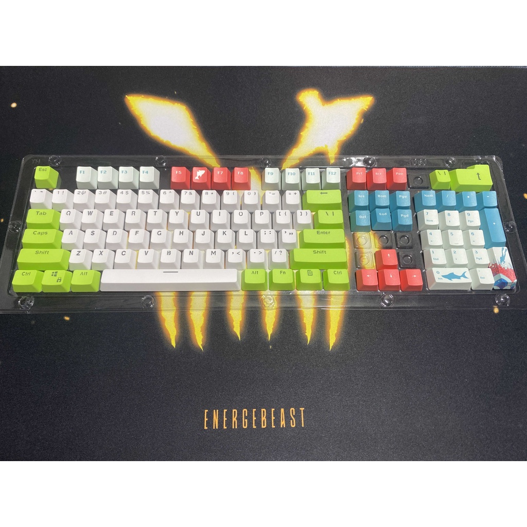 RK 61/87/104 Keycaps PBT Chất liệu OEM Chứa nhiều phím, có đèn nền Bàn phím cơ hai màu có đèn nền