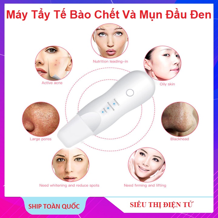 Máy Tẩy Da Mặt Thải Chì, Dụng Cụ Tẩy Tế Bào Chết Và Mụn Đầu Đen - Bằng Sóng Siêu Âm -  MUYE Chính Hãng Bảo Hành 12 Tháng