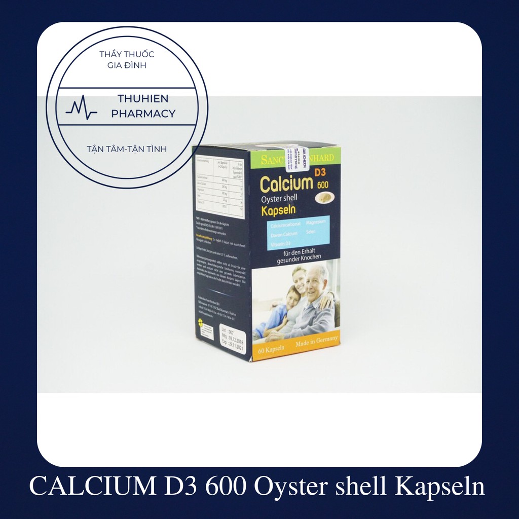✅✅ CALCIUM D3 600 Oyster shell Kapseln-Bổ sung canxi cho bà bầu, người cao tuổi