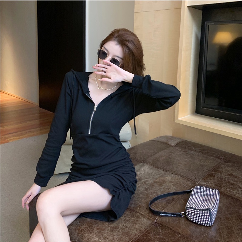 Đầm hoodie Perty thiết kế mới thời trang mùa thu phong cách Hàn Quốc dành cho nữ