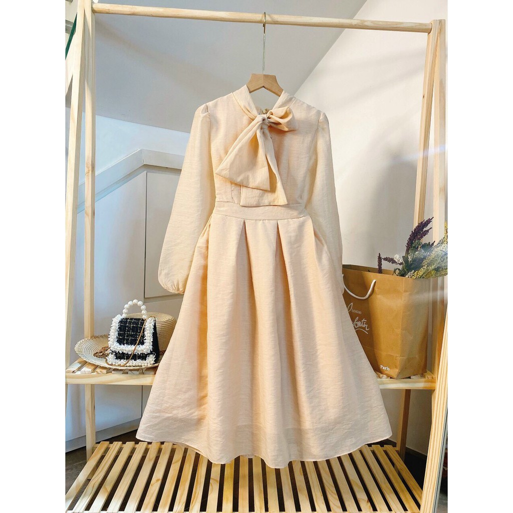 Đầm nơ cổ, tay dài cổ điển - NORA dress