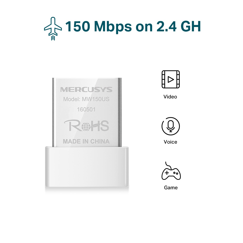 Usb wifi Mercusys 300Mbps tốc độ cao - Usb thu sóng wifi cho laptop PC máy bàn - Mercusys