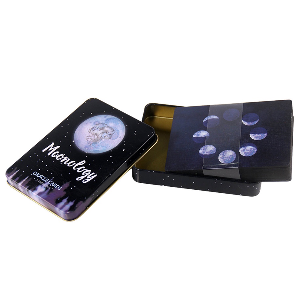 Bộ Bài Moonology Oracle Cards Tarot Hộp Sắt S6