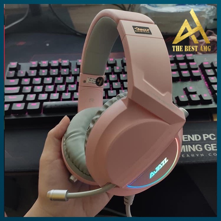 Tai Nghe Headphone Gaming Đèn LED RGB Có Mic AJAZZ AX365 Tai Nghe Nhạc Máy Vi Tính PC Laptop Chuyên Game Có Dây