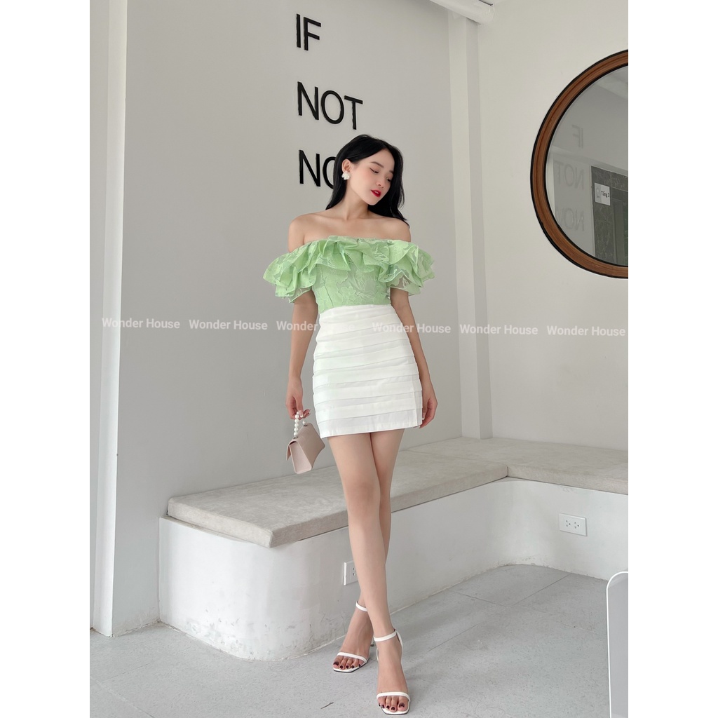 Váy quần WONDER HOUSE xếp ly ngang chất kaki mềm công sở, dạo phố nữ tính - Bae skirt