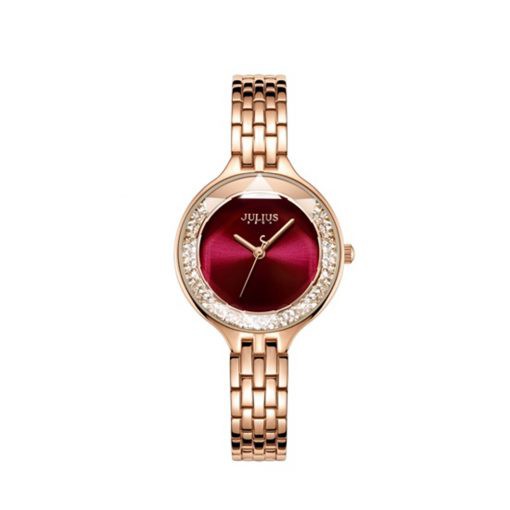 Đồng Hồ Nữ JA-1272C Julius Hàn Quốc Dây Thép (Đỏ)