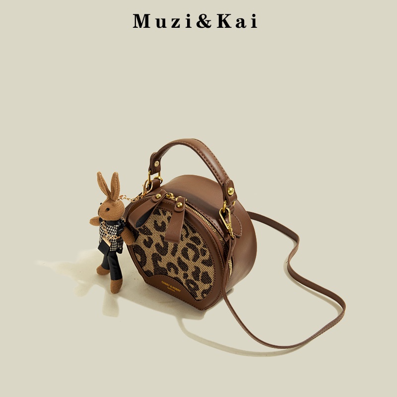 Muzi &amp; Kai Túi Đeo Chéo Vai Dáng Tròn Phong Cách Pháp Thời Trang Mới Dễ Phối Đồ Thiết Kế Kiểu Pháp 2021