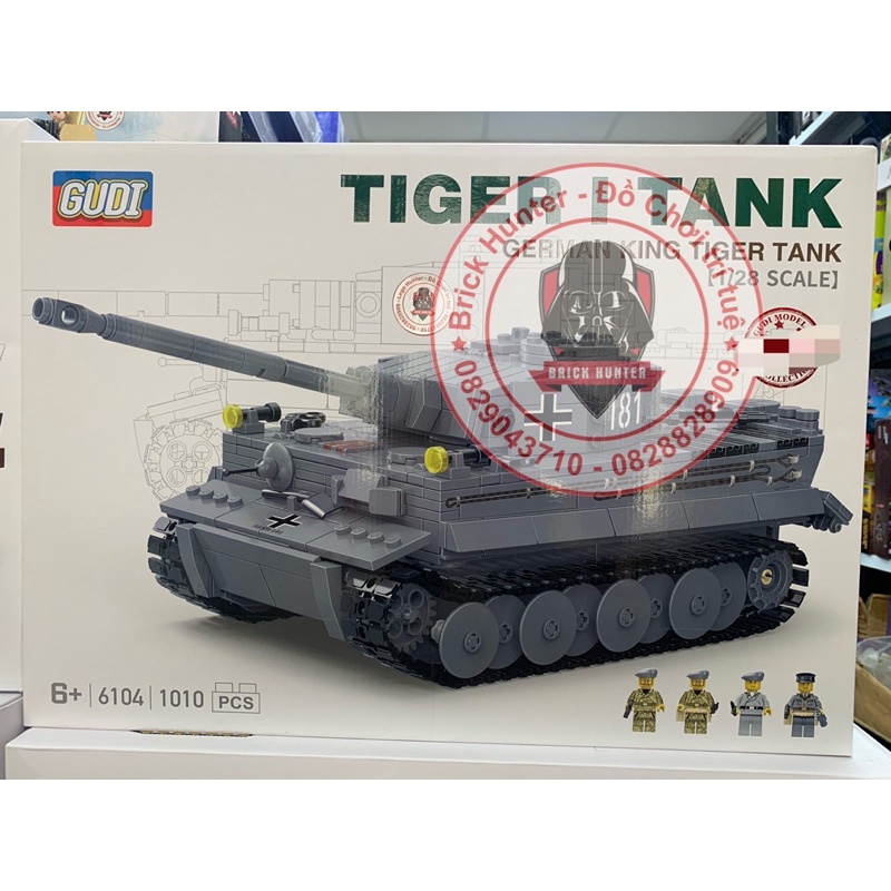 Army Gudi 6104 World war II Bộ đồ chơi lắp ráp Xe Tank Tiger 1 của Đức Quốc Xá thời thế chiến 2 - 1010 chi tiết