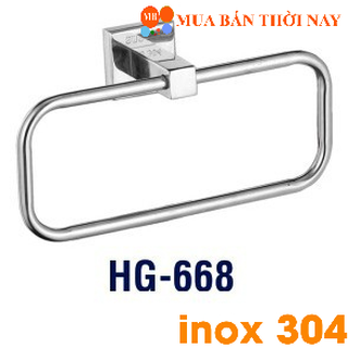 Máng Vòng Treo Khăn Nhà Tắm Đế Đúc Hình Chữ Nhật Inox 304 Cao Cấp MV 668