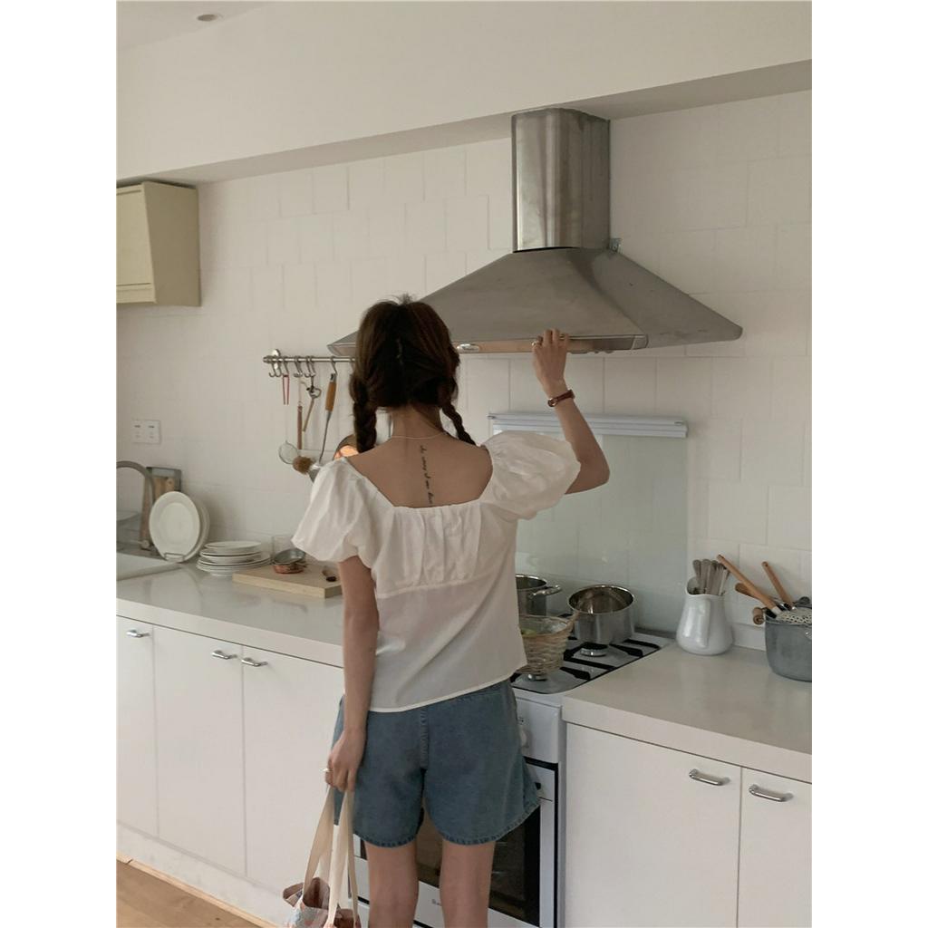 Áo Sơ Mi Cổ Vuông Tay Phồng Thời Trang Pháp Kiểu Retro Quý Phái 66156