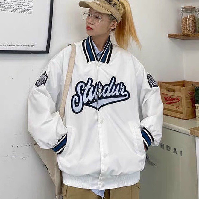 Áo Bomber Jacket Dù 2 Lớp STURDUR unisex Form rộng phong cách. Áo khoác gió nhẹ nam nữ bóng chày phong cách, cá tính