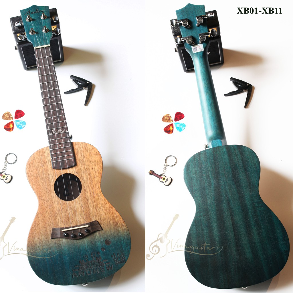 Đàn Ukulele Concert ANDREW Mz-XB01 xanh đại dương