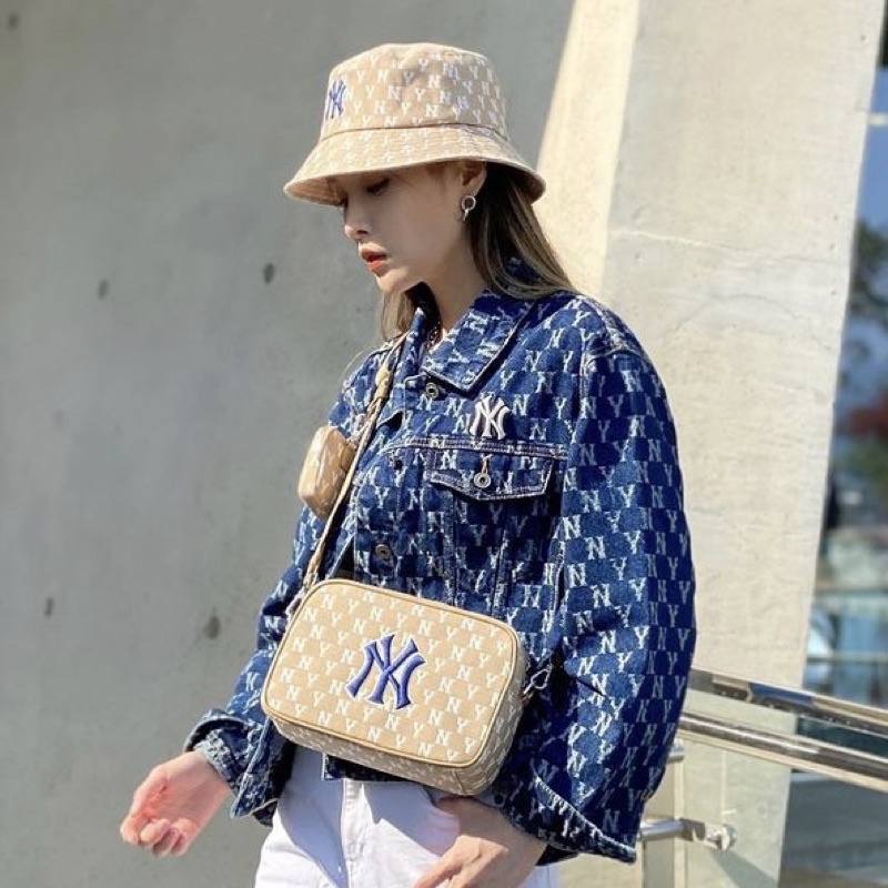 Full MLB Monogram Beige Và Xanh Navy Full Tag