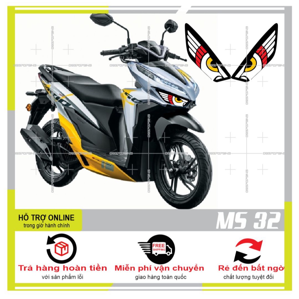 DECAL DÁN ĐÈN SƯƠNG MÙ XE VARIO 2020 (DECAL TRONG SUỐT) MS 32 - DUNG DECAL