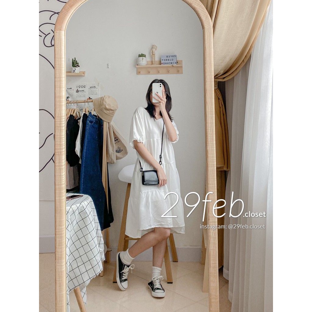 [Mã FATHANG5 giảm 10K đơn 50K] Váy babydoll voan trơn 2 lớp cổ V (Ảnh thật) | BigBuy360 - bigbuy360.vn