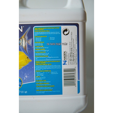 DUNG DỊCH KHỬ CLO GIẢM STRESS CHO CÁ CẢNH NƯỚC NGỌT VÀ MẶN NUTRAFIN AQUAPLUS 2 LÍT