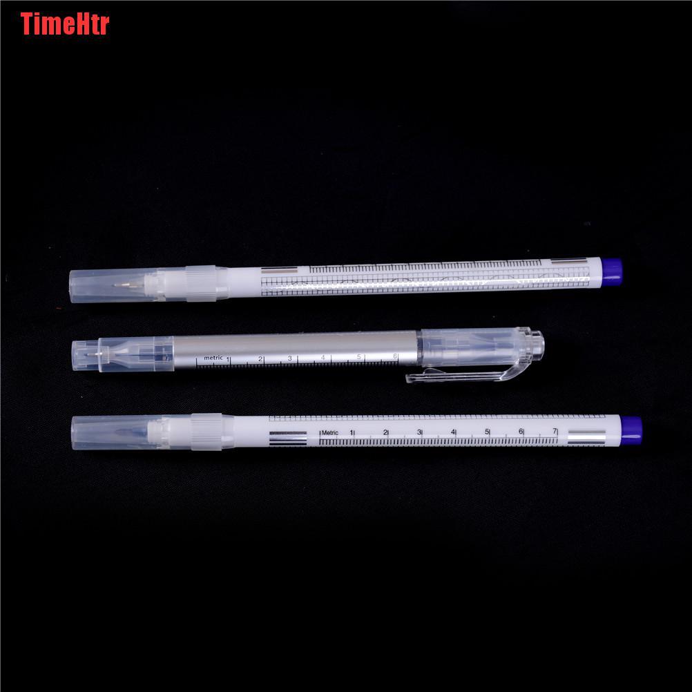 TimeHtr Professional Surgical Skin Marker Pen Tattoo Piercing Permanent Eyebrow Measure With Ruler