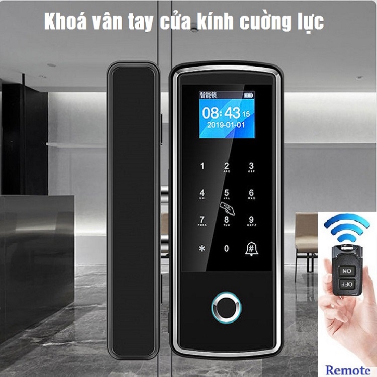 Khoá cửa vân tay dùng cho cửa kính cường lực  KG-K808/1308