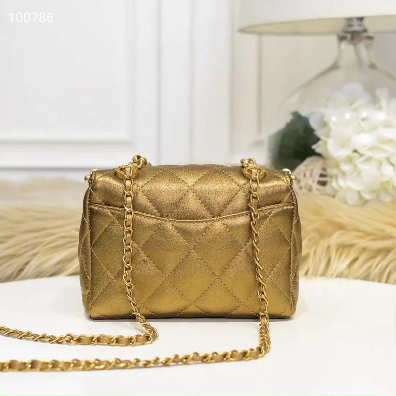 Túi mini Chảnel kiss lock hàng VIP Đen-Gold (chat trước khi đặt)