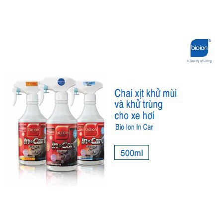 Chai Xịt Khử Mùi Khử Trùng Cho Xe Hơi Bioion In Car Sanitizer 500ml - 3102240