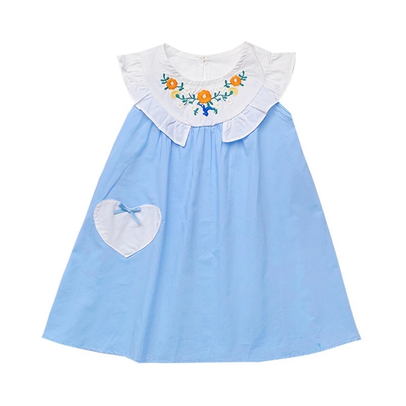 Đầm Không Tay Chất Liệu Cotton Thiết Kế Mới Thời Trang Mùa Hè Dành Cho Bé Gái