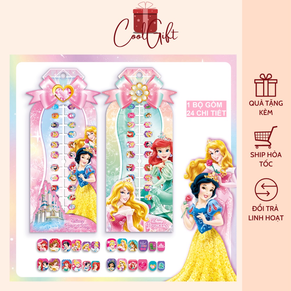 Móng giả bộ 24 móng, phụ kiện trang trí nail cho bé gái - Coolgift