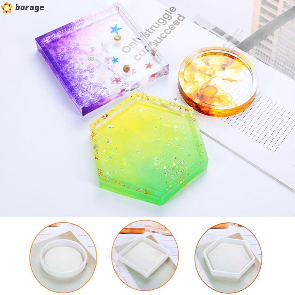 Khuôn Silicon Làm Đế Lót Ly Hình Đa Giác Trong Suốt