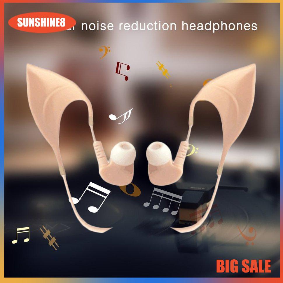 【SUN】Cute Elf Shape Earphone Noise Reduction In-ears Universal Wired Ear Cup