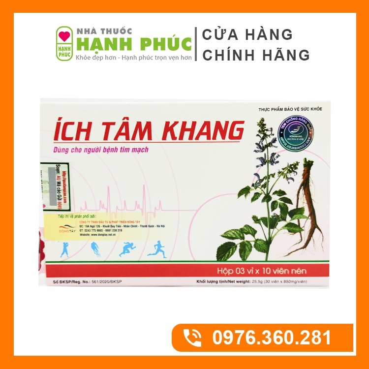 ích Tâm Khang - Tăng Cường Sức Khỏe Tim Mạch (Hộp 30 Viên)