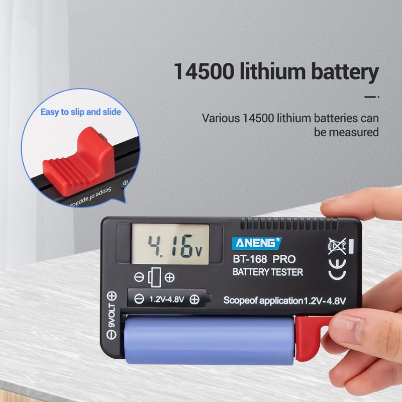 Máy Đo Dung Lượng Pin Bt168 Pro Cho Pin 9v 3.7v 1.5v Aa Aaa Cell C D 18650